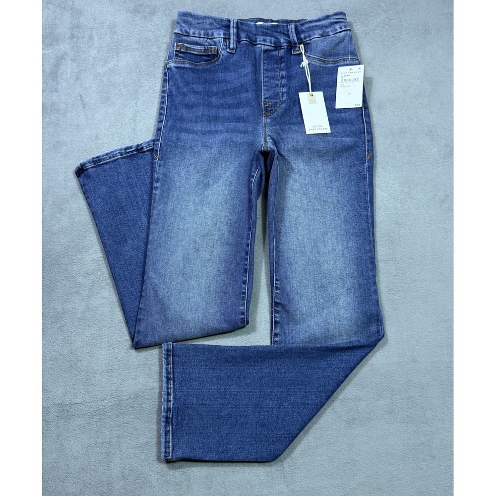Good American Jeans Womens S 25x27 Pull-On Straight Leg Stretch Capri USA NEW